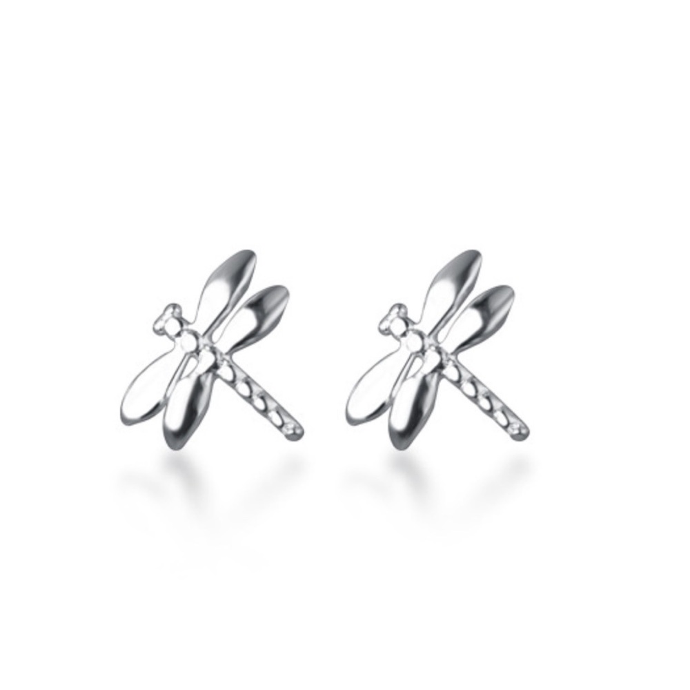 ✨HP✨ Sterling Silver Dragonfly Dainty Minimalist Stud Post Earrings